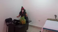 تشغيل لاتينا عيد الميلاد ممرضة جلسة الاستمناء منفردا مشبع بالبخار - الحقيقي الاباحية الهواة