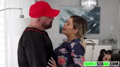Step Dad and Stepmom Catch Teen Stepdaughter Sofie Reyez in Sneaky Hardcore Fuck